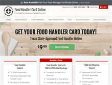 Tablet Screenshot of foodhandlercardonline.com